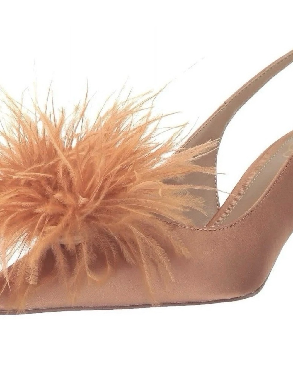 Sam Edelman Feather Pom Slingback Pump in Camel/Tan
